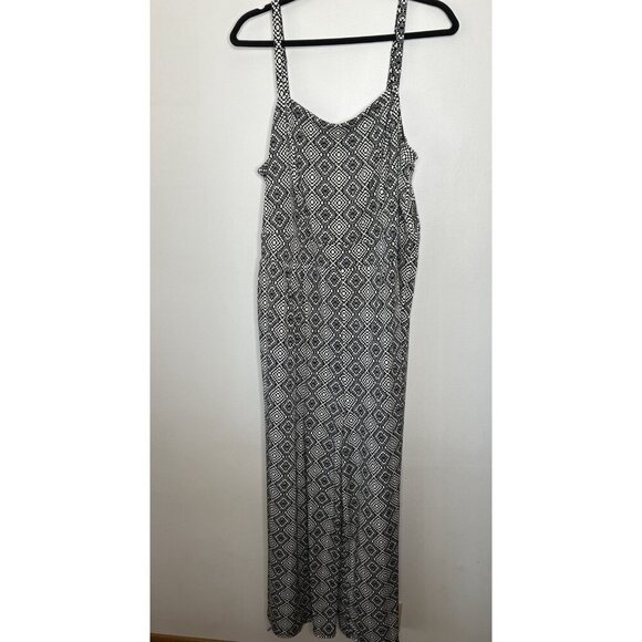 Torrid Women’s Black White Pockets Jumpsuit Wide Leg Adjustable Straps Size 3X - Picture 1 of 9